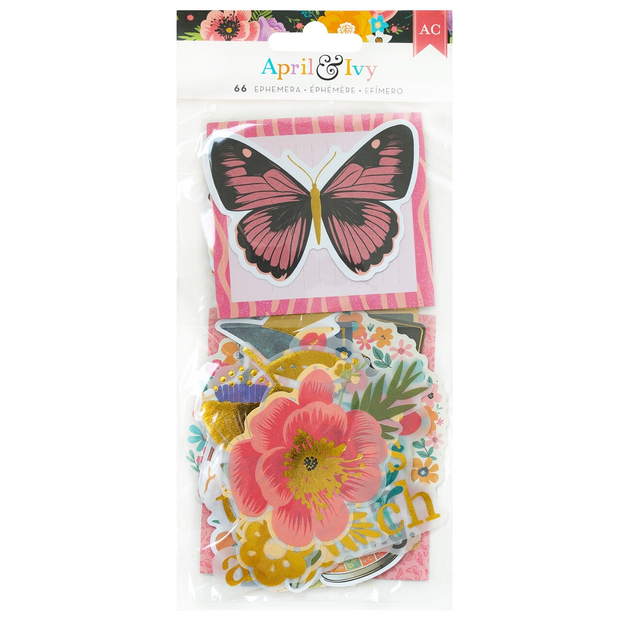 American Crafts April And Ivy Ephemera Die-Cuts 66/Pkg-Icons, Gold Foil